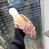 Flowers Low With Baotou Lazy Half Slippers Shoes Outside The New Summer 2023 Personality Slippers