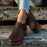 Breakj Short Boots 2025 Autumn New Fashion Belt Buckle Coarse And Martin Boots