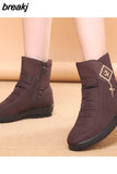 Women Boots Winter Shoes Platform Wedge Snow Boots Comfort Thick Plush Warm Ankle Boots Female Footwear Botas