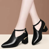 De Mujeres Women Cute Sweet Red Slip on High Heel Shoes Lady Casual Comfortable Autumn Pumps Female Black Shoes