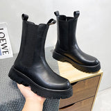 Breakj Boots Autumn Breathable Male High Top Leather Shoes Work Boots Korean British Style Ankle Boots