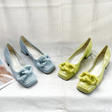 Women's Thick Heel Square Toe Mary Jane Shoes Classic Patent Leather Dress High Heels French Style Femme Party Wedding