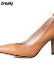Women Pumps Real Leather 2023 Spring Sexy Thin High Heels Shoes Woman Fashion Spring Office Lady Footwear Size