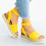 2024 New Large-Size Sandals Sell Well In Summer Leopard Print Hemp Rope Soles Women's Casual