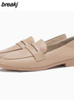 2023 New Arrival Women Flats Platforms Pointed Toe Genuine Leather Working Casual Shoes Woman Spring Summer