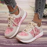 Shoes Women 2025 New Large-Size Flower Tie Color Permeable Women's Leisure Sports Single