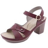 Women's Sandals Leather Platform Sandal 2022 Summer Thick Sole High Heels Ladies Sandal Summer Shoes For