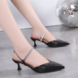 New Large Size Slippers Size 35-42 Pointed Fairy Wind Muller Fashion Rhinestone Women's