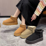 Breakj Boots Women's 2025 New Thick Bottom With Tuff Tuff And Warm Short Boots Fashion Cotton