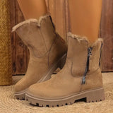 Breakj Boots Autumn And Winter New Large Size Side Zip Hair Anti-Slip Waterproof Plus Thick Low-Tight Cotton