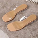 Breakj New Female Drag Fairy Outside The Wind Wearing Crystal Heel Fashion Shoes Transparent Word With High Heels Coarse
