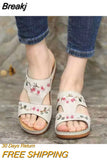 Women Wedge Sandals Premium Orthopedic Open Toe Slipper Vintage Anti-slip Leather Casual Female Platform