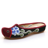 Breakj Ethnic Wind Canvas Embroidered Cloth Shoes Embroidered Cloth Shoes Women Summer