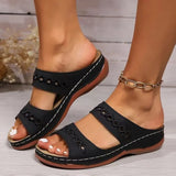 Breakj Women's Sandals Sloping And 2025 New Retro Line Anti-Slip Light Soft Back Comfortable