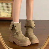 Breakj Fashion Two Wear Two-In-One Martin Boots Girl 2025 New Wilderness Wind Pine Cake Thick Bottom Over The Edge Of The Short