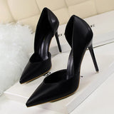 Breakj Korean Version Of Fashion Simple Sexy Nightclub Show Thin Women's Shoes Thin Heel Ultra High Heel Shallow Pointed Hollow Single