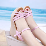 Heel Sandals Women's 2023 Summer New Style White Muffin Thick Bottom Waterproof Table High Heel Fish Mouth Large Size 41-43