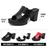Slippers With High Heels, Thick Heels, Sandals, Summer 2023 New Thick-Soled Waterproof Platform, Full-Size 4143
