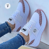 Breakj Women's Casual Slope Sneakers 2025 New Large-Size Strap-In-Up And Large-Size Net Face Single