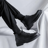 Breakj Help Martin Boots Male Handsome Autumn British Locomotive Ins Leather Shoes Port Style Couples Work Boots
