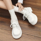 Breakj Thick Bottom Small Leather Shoes Male Fashion Joker College Style Happy Shoes Web Celebrity Belt Niche Ins Tide