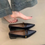 Breakj Version Of The Sharp-Pointed Thick Heel High Heels Women 2025 Spring New Evening Wind Commute With Shallow Single