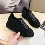 Breakj Old Dad Shoes 2023 New Water Drill Thick-Soled Casual Sneakers Women Full Of Diamond Shoes Water Drill Single