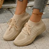 Breathable Knitted Sports Shoes for Women 2024 Spring New Plus Size Low Cut Flat Casual Shoes Woman Light