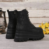 Women's Thick-Bottom Boots 2025 Autumn And Winter New British Style Martin Boots With High-Pine Cake Bottom Short Boots