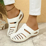 Breakj Casual Women's Slopes And New Sandals Women's Round Head Hollow Summer Bun With Cool