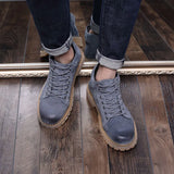 Breakj Warm Overalls Leather Boots Short Boots Men's Boots Round Boots Fashion And Velvet Cotton Boots Martin Boots Fashion Boots