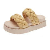 Slippers Women Summer Bread Cross Flip Flops Rope Weaving Slides Mules Design Slippers