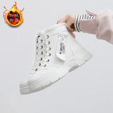Breakj 2024 Winter Pure Color Women's Shoes With Velvet Cotton Shoes Warm High Top Platform Recreational Snow Boots Women's