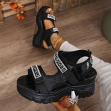 Breakj Sports Sandals Women Wear 2025 New Summer Drill Thick Bottom Magic Stick Soft Bottom Roman Beach