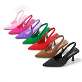 Breakj High-Heeled Sandals Baotou Behind The Empty Stumbling Stumbling New Shallow Tip Single-Shoe Fine Heel High