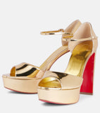 Breakj Cl New Fish Mouth High-Tight Buckle With Red-Soled Sandals Coarse Heel Waterproof Table Ultra-High Heel Sandals