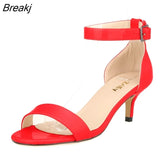 Women Sandals Multicolour Summer Open Toe Ankle Strap Sandals Sexy High Heels Lady Shoes Buckle 5cm Low Heel Wedding