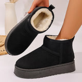 Breakj Bottom Snow Boots Women's New Winter Plus Velvet Thick To Keep Warm Short Boots Pedal Sleeve
