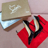 Breakj High-Heeled Women's Light Black Sexy Fine Heel 2025 New Pointed High-Grade Color Paint Leather Single