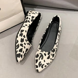 Breakj Leopard-Print Soft-Bottomed Velvet Shoes Women 2025 New Flat Velvet Flat For Good Things Shallow Mouth Comfortable Single