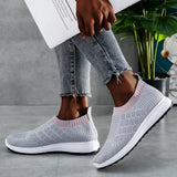 Shoes Knitting Sock Sneakers Women Spring Summer Slip On Flat Shoes Women Plus Size Loafers Flats Walking shoes