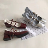 Breakj Temperament With Coarse Heel Single Shoes Summer New French Style Elegant Increase Thin Mary Treasure