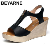 size 33-43 women summer sandals shoes 2019 solid platform wedge sandal female gladiator