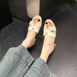 Breakj Trend High-Heelish Slippers Summer New Wear Height Display Legs Long Beach Cold