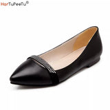 Women Flats 2023 New Large Size 34-49 Shoes Elegant Crystal Elastic Band PU Leather Solid Female Shoes Zapatos De
