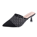 Women Shoes Pointed Woven High Heels Fashion Women Heels Stilettos Mules Loafer Casual Feminine Slippers Sandalias