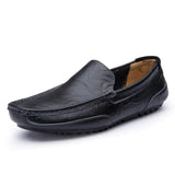 Breakj Seasons Men's Bean Shoes British Black Driving Shoes Leather Spring And Summer Casual Shoes Fashion Warm Lazy