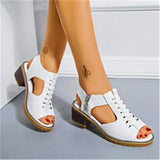 Breakj Summer New Women's Shoes Korean Version Of Coarse Sandals Side Zipper Leisure Slope And Solid Color Coarse Large-Size Sandals
