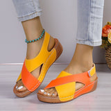 Breakj Bottom Color Roman Sandals Women's Pine Cake Bottom Magic Sticker Beach Cool Slippers
