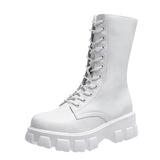 New Women Casual Boots Fashion Warm Boots Top Quality Pu Leather Platform Military Boots Size 35-43